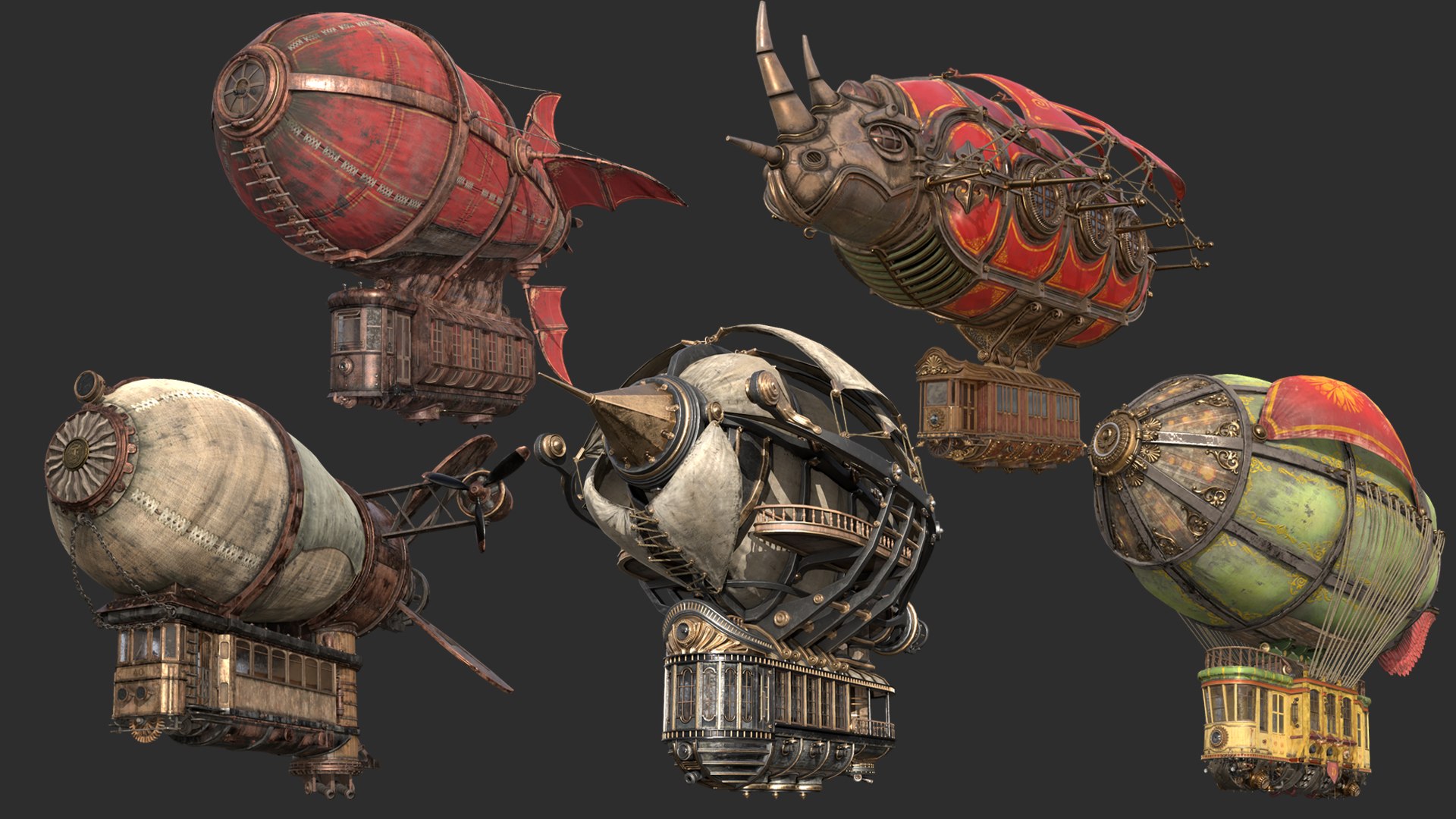 3D Model Airships Pack - TurboSquid 2223108