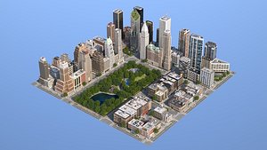 3D city buildings park