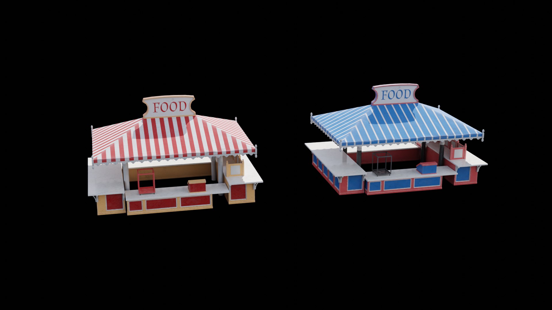 3D model Theme Park Concession or Game Stands 4K Lowpoly 3D model TurboSquid 1956620
