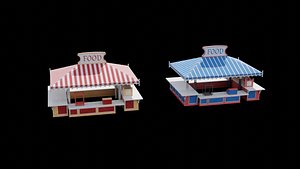Theme Park Concession or Game Stands 4K Low-poly 3D model