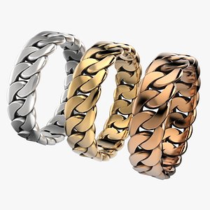 Cuban link ring 16-20 Sizes R38 3D print model 3D