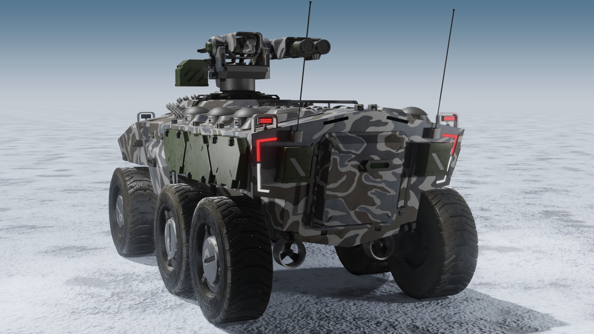 Sci-fi APC Winter Camouflage 3D Model - TurboSquid 2126655