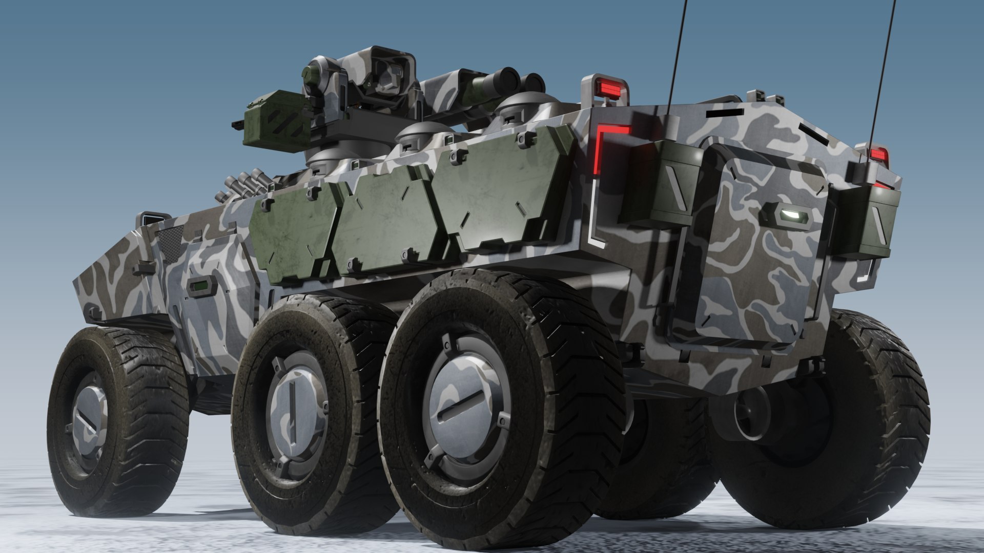 Sci-fi APC Winter Camouflage 3D Model - TurboSquid 2126655