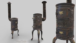 3D old stove pbr
