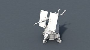 3D model Turret machine gun high poly