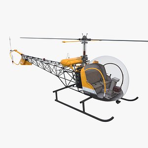 light helicopter bell 47 3d model