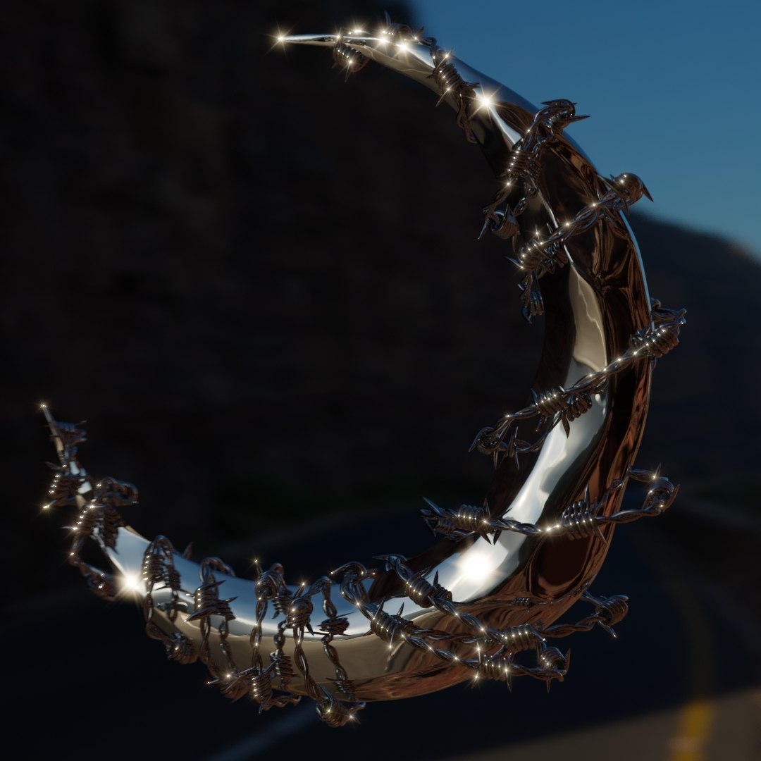 3D Crescent Moon with Barbed Wire https://p.turbosquid.com/ts-thumb/gq/YtexwT/en/1/jpg/1669843221/1920x1080/fit_q87/5777c91ac4853998939ec237aaee80f98c057a0a/1.jpg