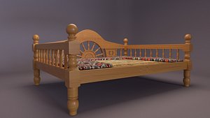 wooden seating 3D model