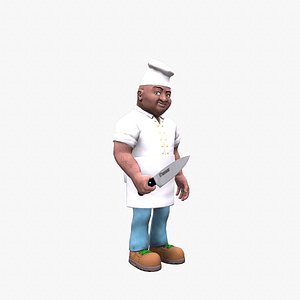 3D model cook chef