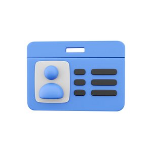 3d  Identity verification card icon 3D model