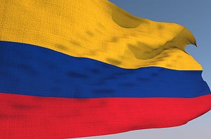 colombian waving flag animation 3D model