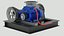 Modello 3D di una pompa assiale per l'industria chimica.