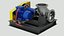 Modello 3D di una pompa assiale per l'industria chimica.