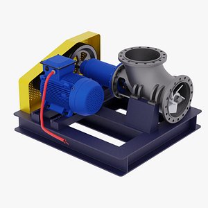 Axial Flow Pump for Chemical Industry 3D Model