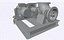 Modello 3D di una pompa assiale per l'industria chimica.