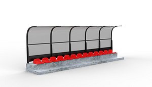 3D Soccer Bench 3D model model