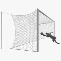 Soccer goal with goalkeeper mannequin