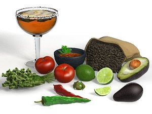 3d food mexican setting model