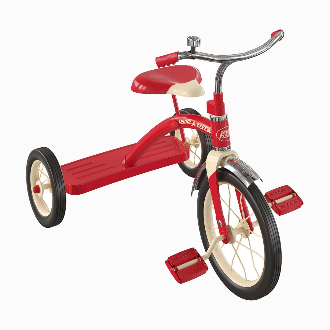 Radio Flyer Triciclo Pieghevole Per Bambini - Pronto All'Uso, Struttura In Acciaio Rosso, Vano Portaoggetti