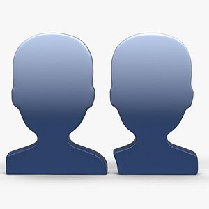 Busts in Silhouette emoji 3D model