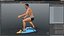 Motorised Surfboard Blue With Man in Swimwear 3D model