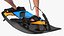 Motorised Surfboard Blue With Man in Swimwear 3D model