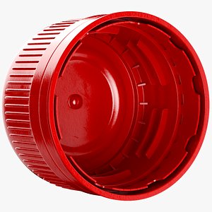 Detailed Red Bottle Cap 3D model
