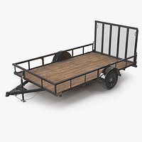 Generic Single Axle Utility Trailer 3D Model