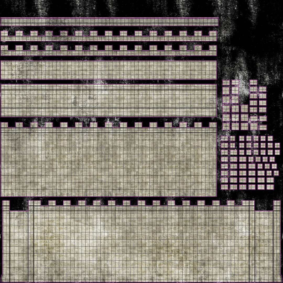 3d model wall section 01