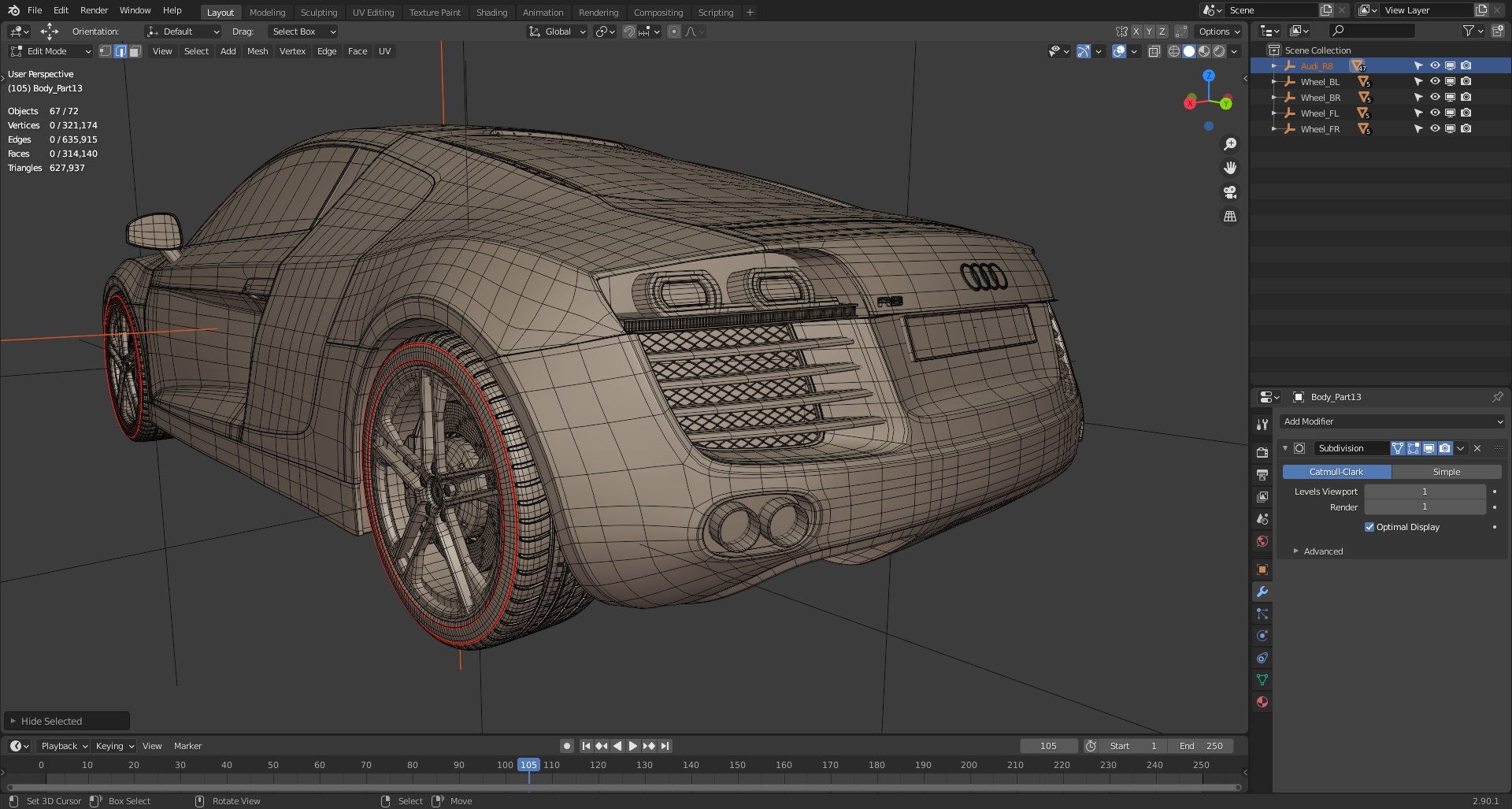 3D model audi r8 exterior - TurboSquid 1643495