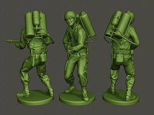 american soldier ww2 a6 3D model