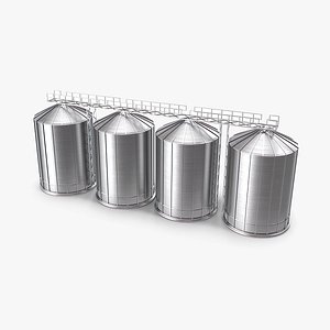 3D Steel Grain Silos