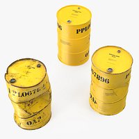 Radioactive Waste Barrels Set