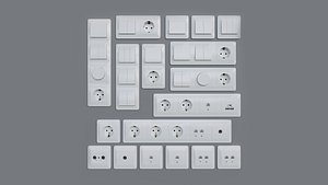 sockets schneider electric glossa 3D model