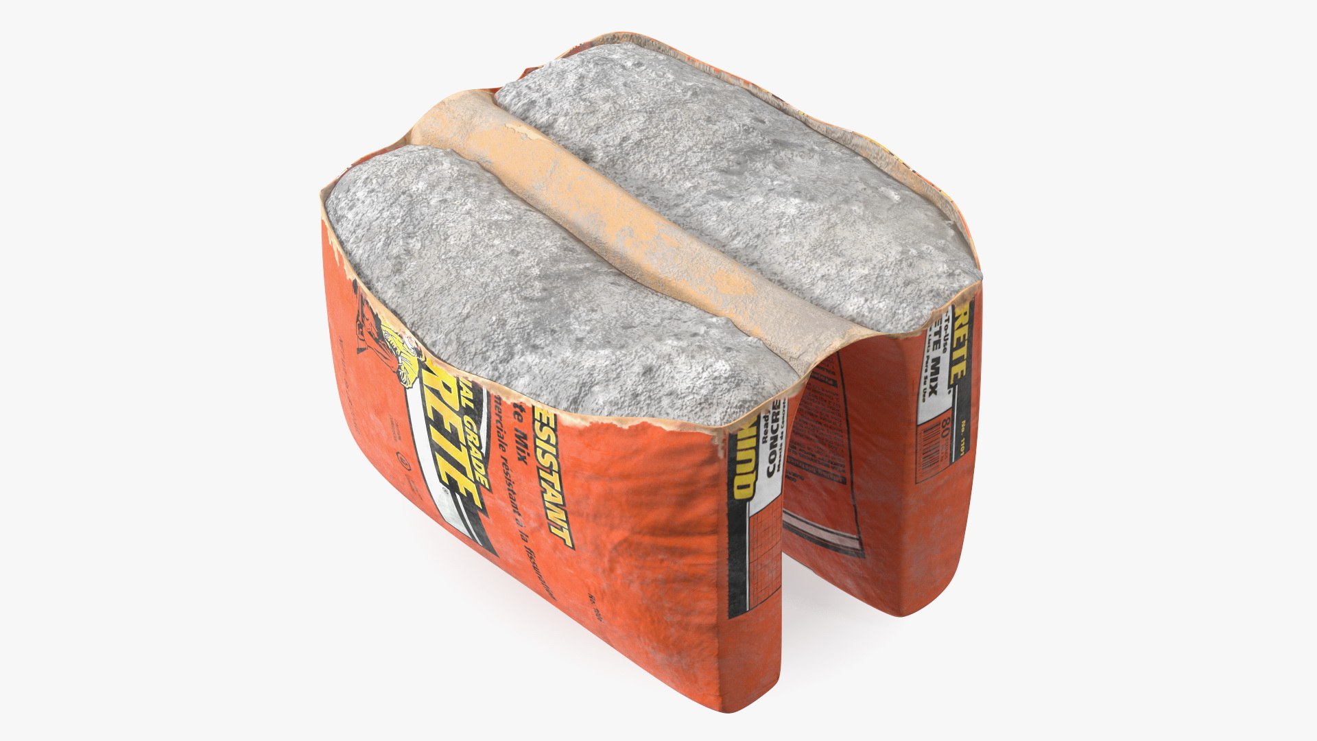 Unpacked Cement Quikrete 66 Lb Orange 3D model preview