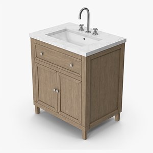 Bathroom Cabinet And Sink 3D