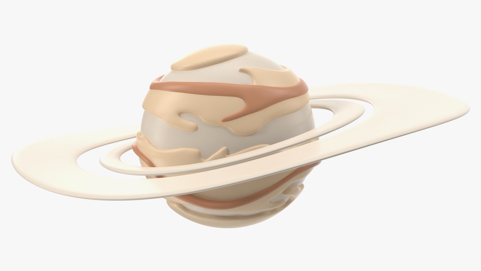 Cartoon Planet Saturn 3D model preview