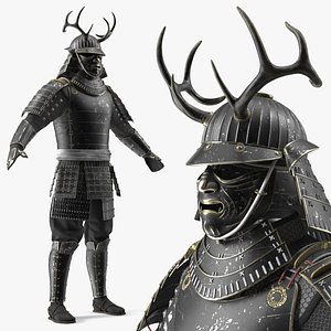 Samurai Sengoku Era Warrior Armor With Antler Helmet