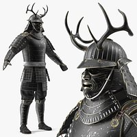 Samurai Sengoku Era Warrior Armor With Antler Helmet