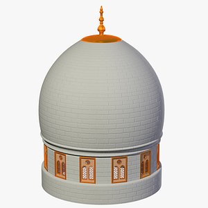 white golden dome 3d 3ds