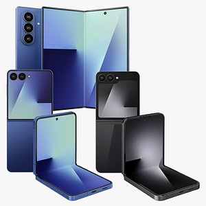 Samsung Galaxy Z Flip 7 and Flip 7 FE and Fold 7 3D model