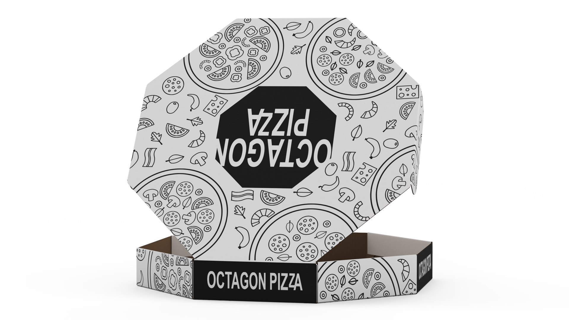 3D Open Pizza Box with Handle - TurboSquid 2086149