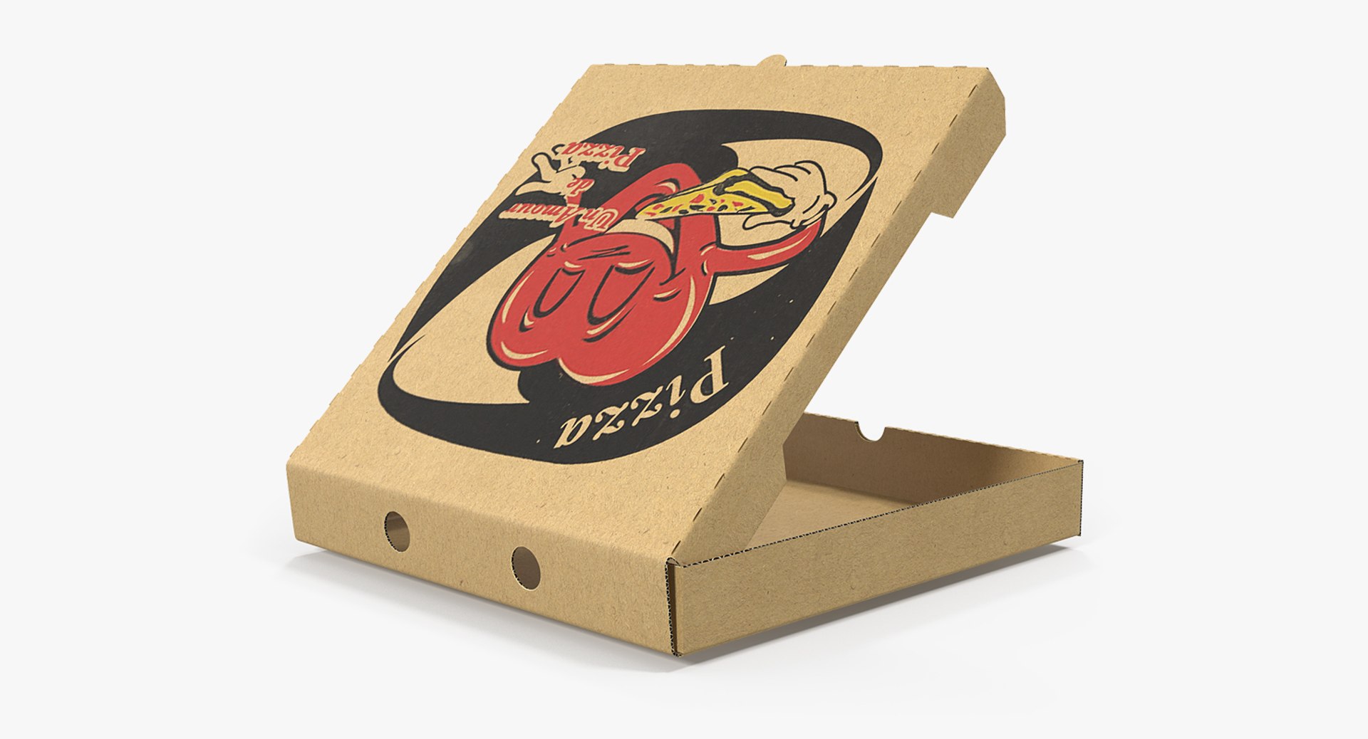 3D Open Pizza Box with Handle - TurboSquid 2086149