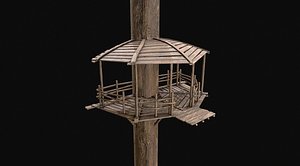 Wooden Tree House Shelters and Platforms 4 3D model