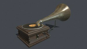 3D model pbr old gramophone