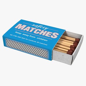 matchsticks cardboard matchbox stick 3D model