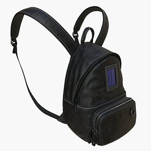 3D backpack leather realistic model