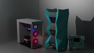 3D ps6 console and a gaming pc with rtx 4090 model