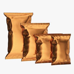 Potato chips packages with folds mockup
