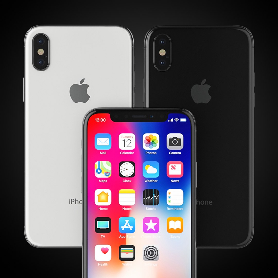 3D IPhone X Black White Apple X Smartphone Model - TurboSquid 1714658